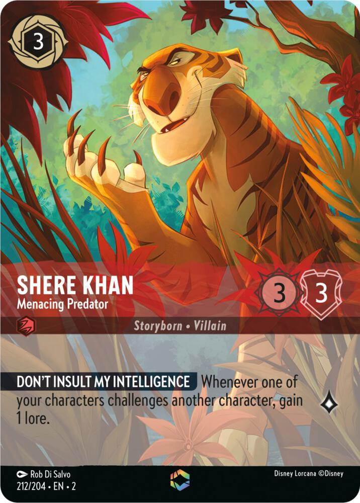 Shere Khan - Menacing Predator (Enchanted) 212/204 card from Rise of the Floodborn