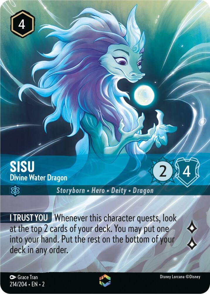 Sisu - Divine Water Dragon (Enchanted) 214/204 card from Rise of the Floodborn