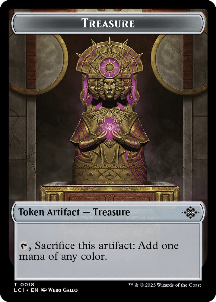 Treasure (0018) // Dinosaur Double-Sided Token 18 // 1 card from The Lost Caverns of Ixalan