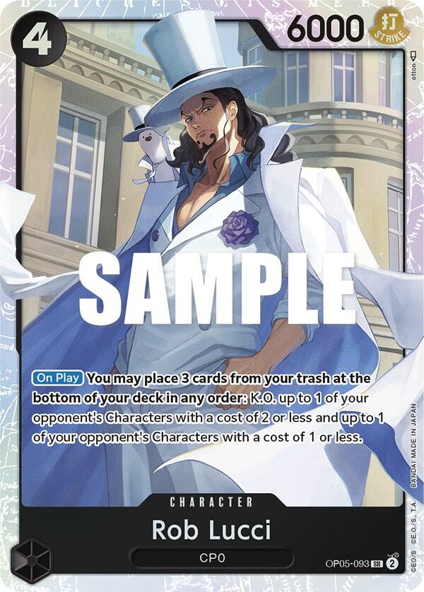 Rob Lucci OP05-093 card from Awakening of the New Era