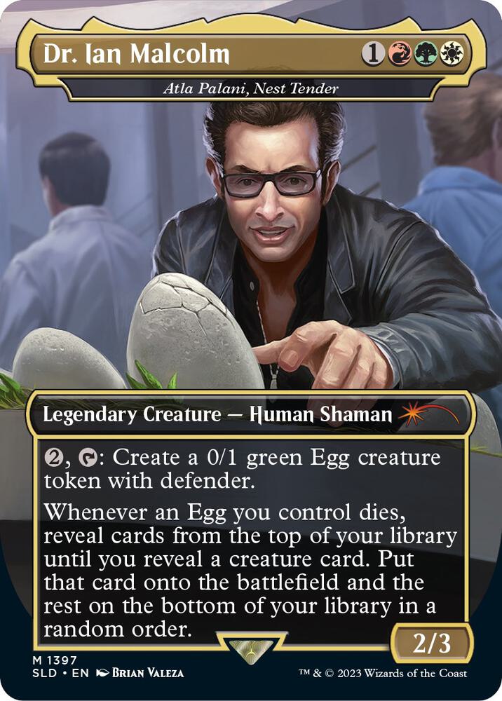 Dr. Ian Malcolm - Atla Palani, Nest Tender 1397 card from Secret Lair Drop Series