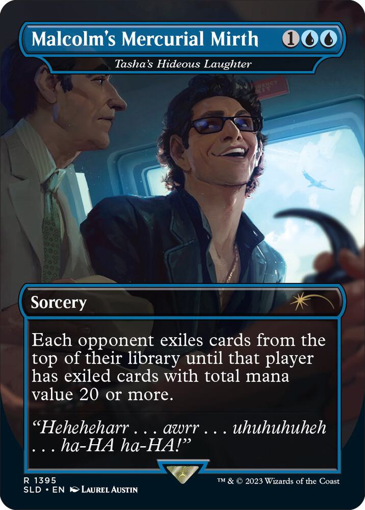 Malcolm's Mercurial Mirth - Tasha's Hideous Laughter 1395 card from Secret Lair Drop Series