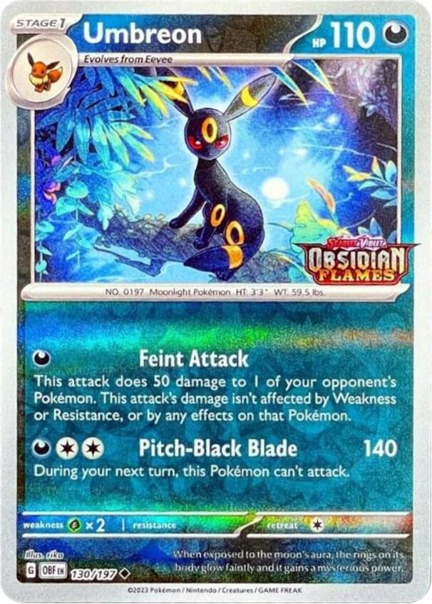 Umbreon (Obsidian Flames Stamped) 130/197 card from Miscellaneous Cards & Products