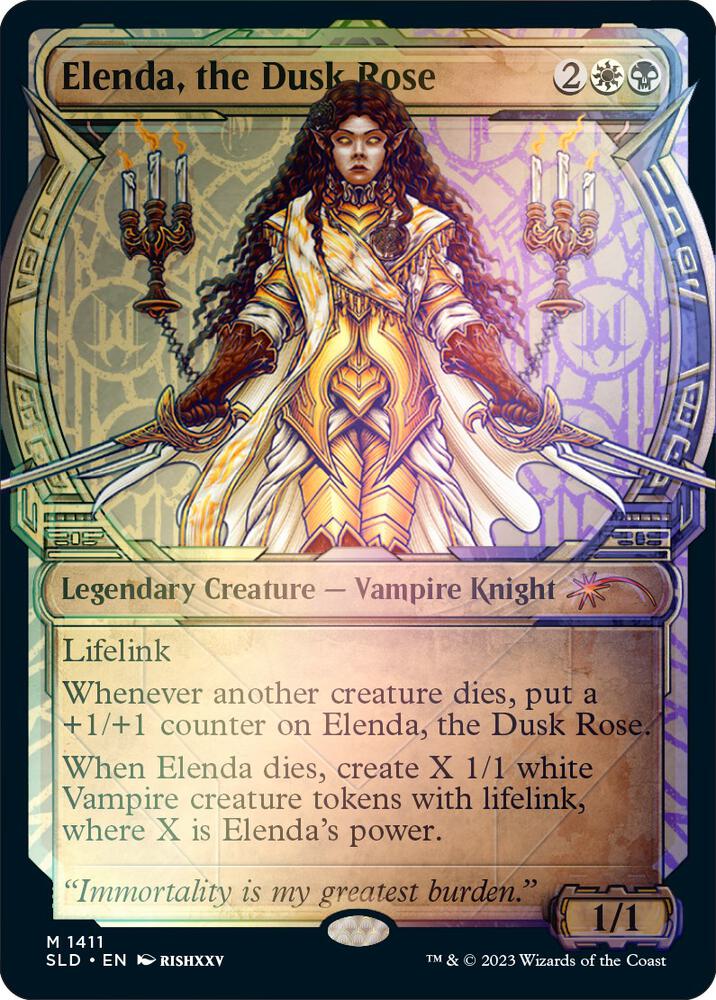 Elenda, the Dusk Rose (Rainbow Foil) 1411 card from Secret Lair Drop Series