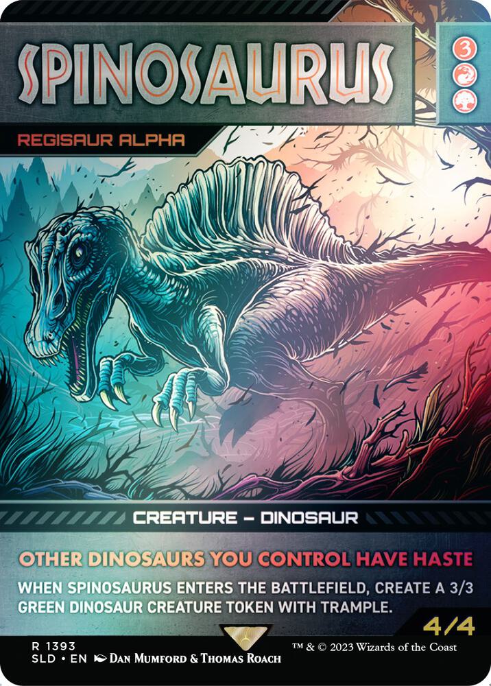 Spinosaurus - Regisaur Alpha (Rainbow Foil) 1393 card from Secret Lair Drop Series