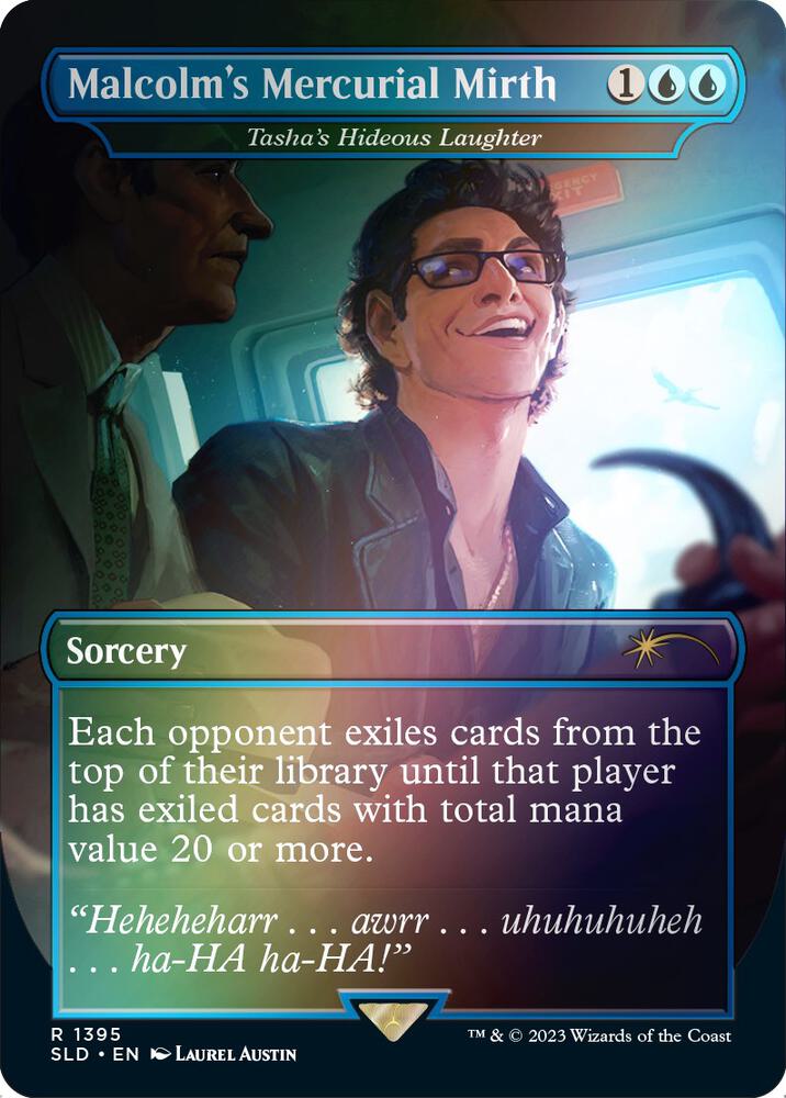 Malcolm's Mercurial Mirth - Tasha's Hideous Laughter (Rainbow Foil) 1395 card from Secret Lair Drop Series
