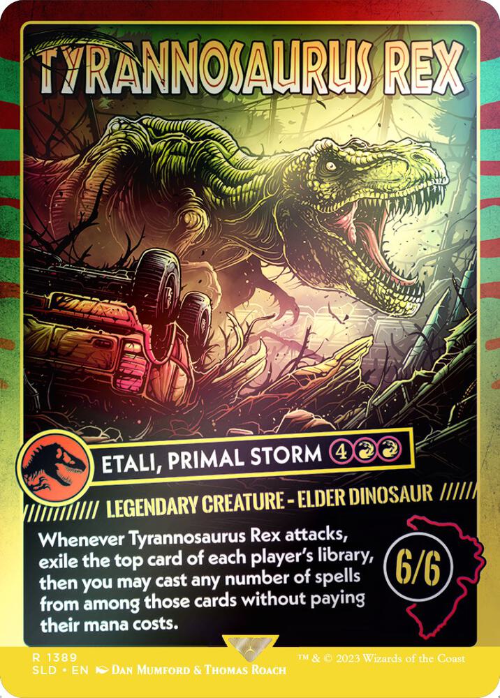 Tyrannosaurus Rex - Etali, Primal Storm (Rainbow Foil) 1389 card from Secret Lair Drop Series