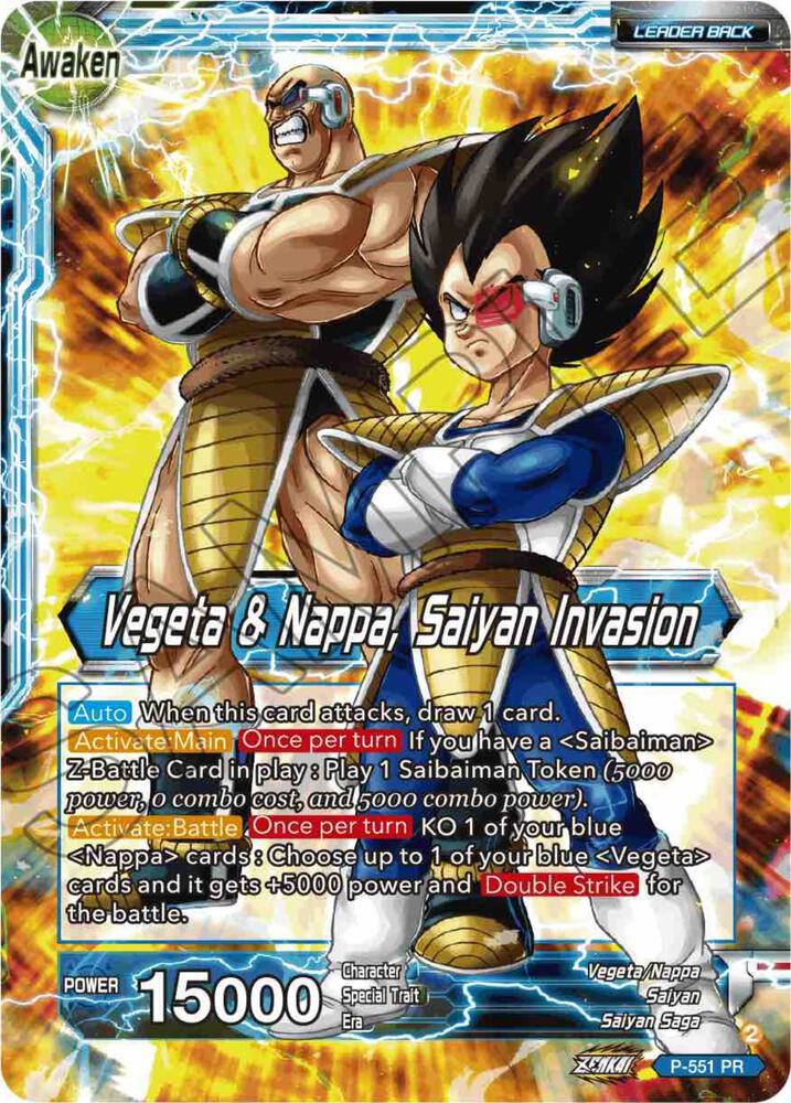 Nappa // Vegeta & Nappa, Saiyan Invasion P-551 card from Promotion Cards