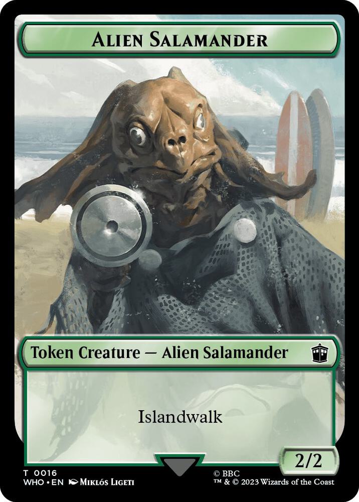 Alien Salamander // Mutant Double-Sided Token 16 // 18 card from Universes Beyond: Doctor Who