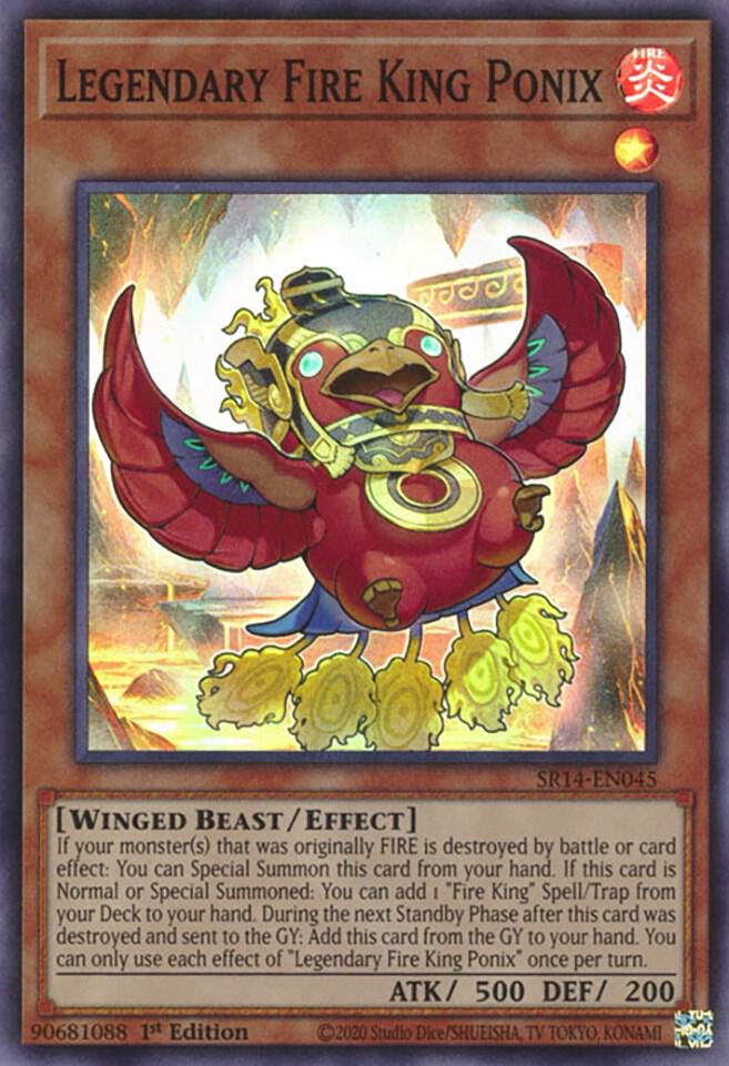 Legendary Fire King Ponix SR14-EN045 card from Structure Deck: Fire Kings