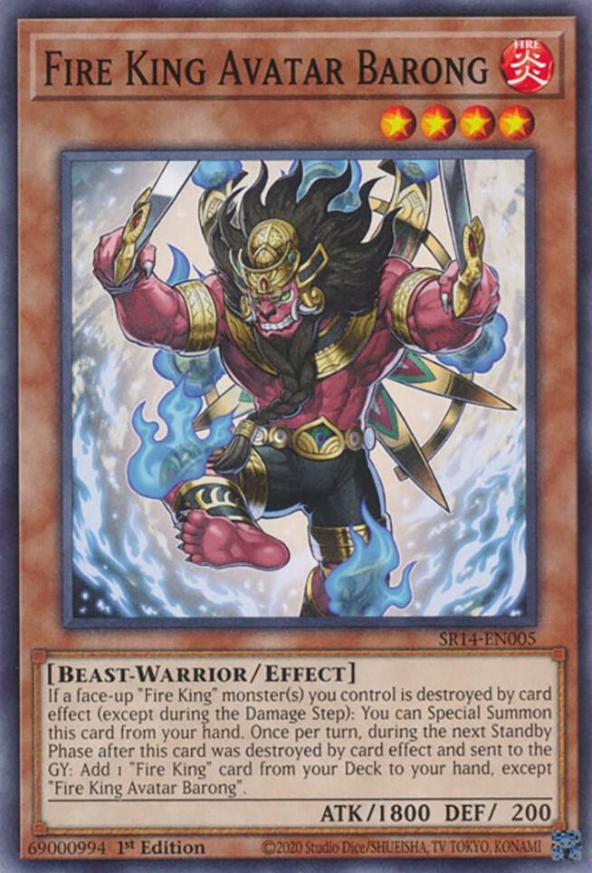 Fire King Avatar Barong SR14-EN005 card from Structure Deck: Fire Kings