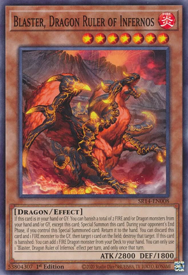 Blaster, Dragon Ruler of Infernos SR14-EN008 card from Structure Deck: Fire Kings