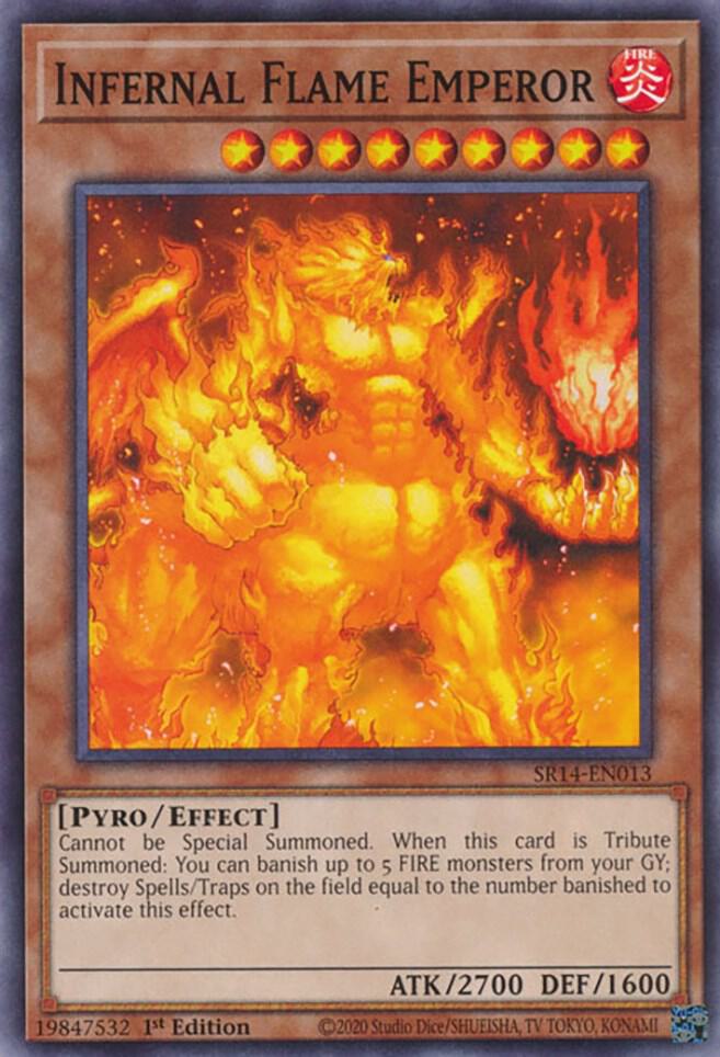 Infernal Flame Emperor SR14-EN013 card from Structure Deck: Fire Kings