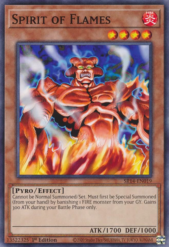 Spirit of Flames SR14-EN019 card from Structure Deck: Fire Kings
