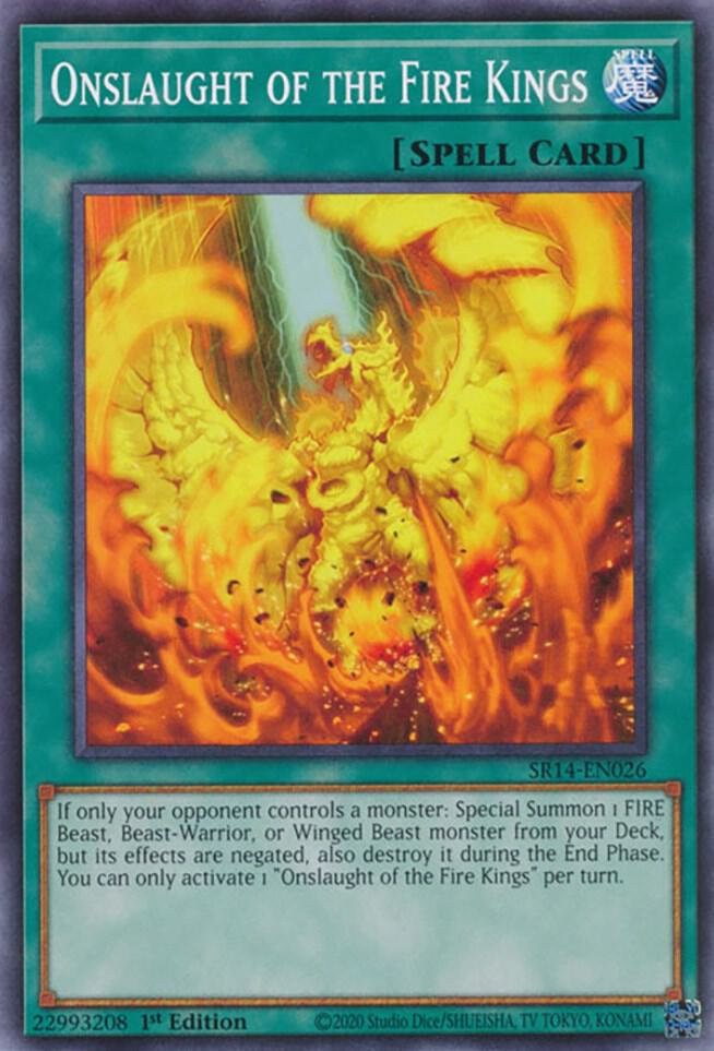 Onslaught of the Fire Kings SR14-EN026 card from Structure Deck: Fire Kings