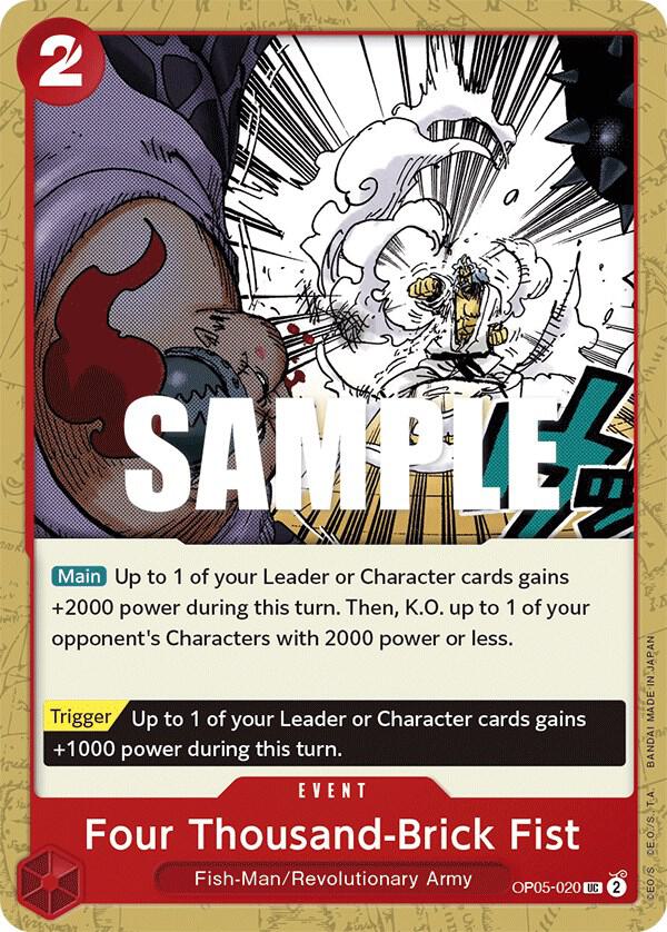 Four Thousand-Brick Fist OP05-020 card from Awakening of the New Era
