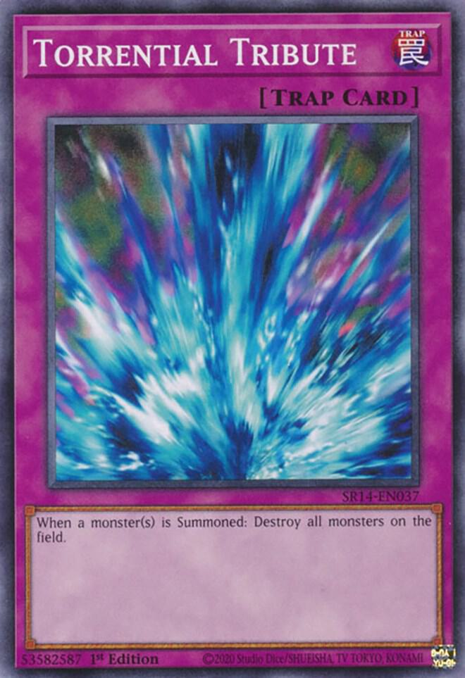 Torrential Tribute SR14-EN037 card from Structure Deck: Fire Kings