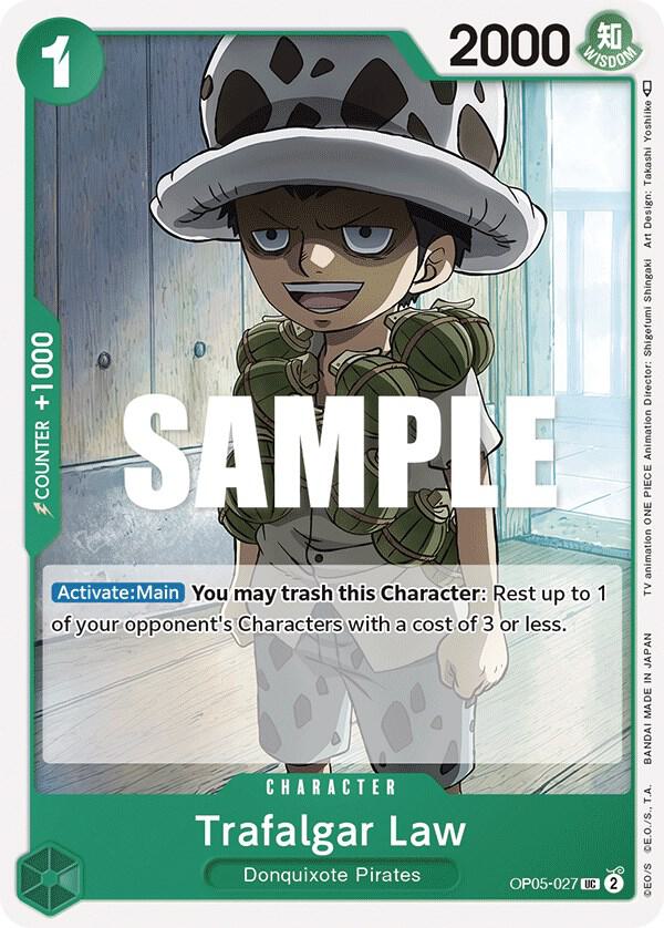 Trafalgar Law OP05-027 card from Awakening of the New Era