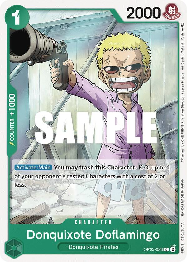 Donquixote Doflamingo OP05-028 card from Awakening of the New Era