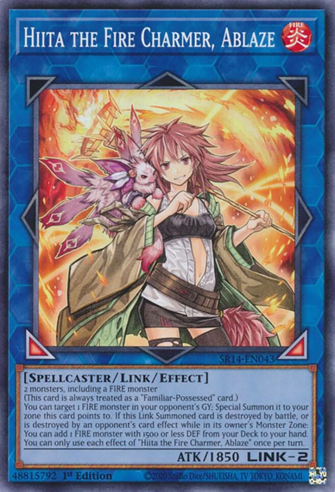Hiita the Fire Charmer, Ablaze SR14-EN043 card from Structure Deck: Fire Kings