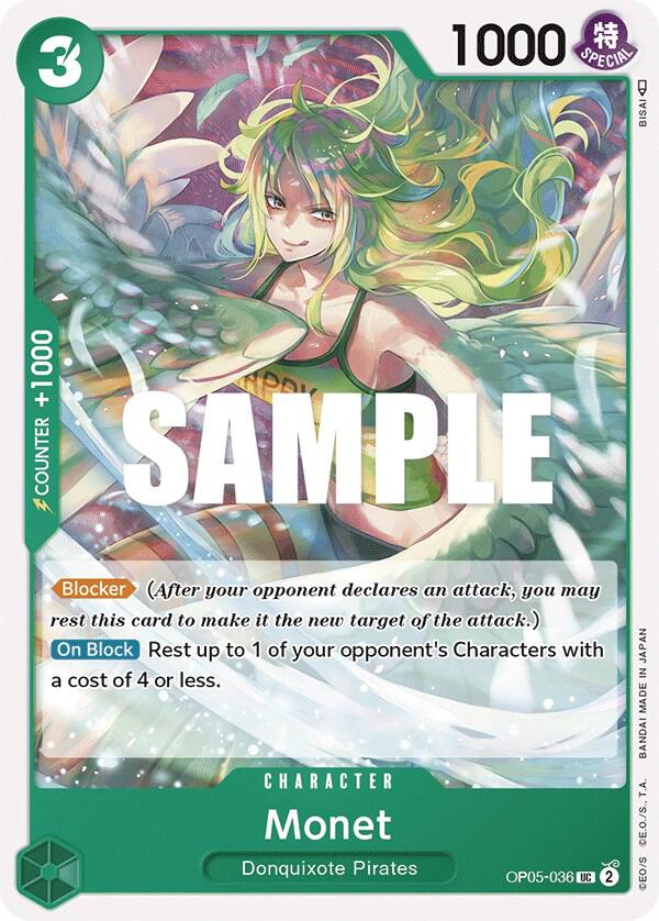Monet OP05-036 card from Awakening of the New Era