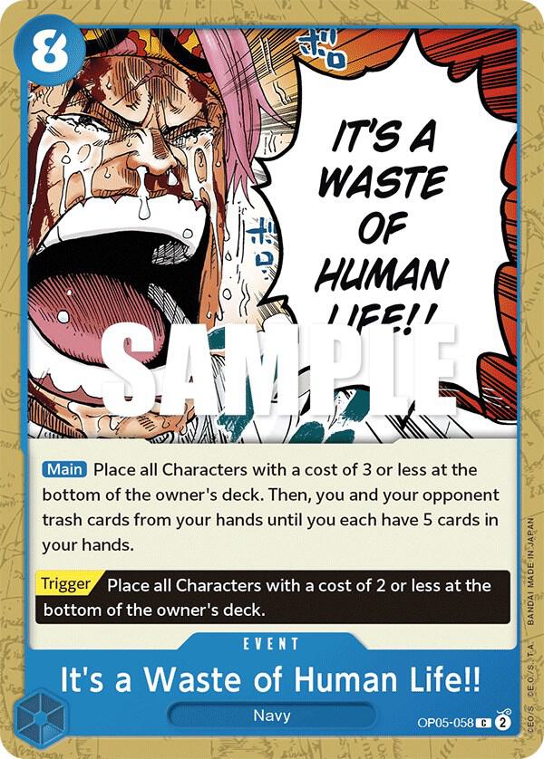 It's a Waste of Human Life!! OP05-058 card from Awakening of the New Era
