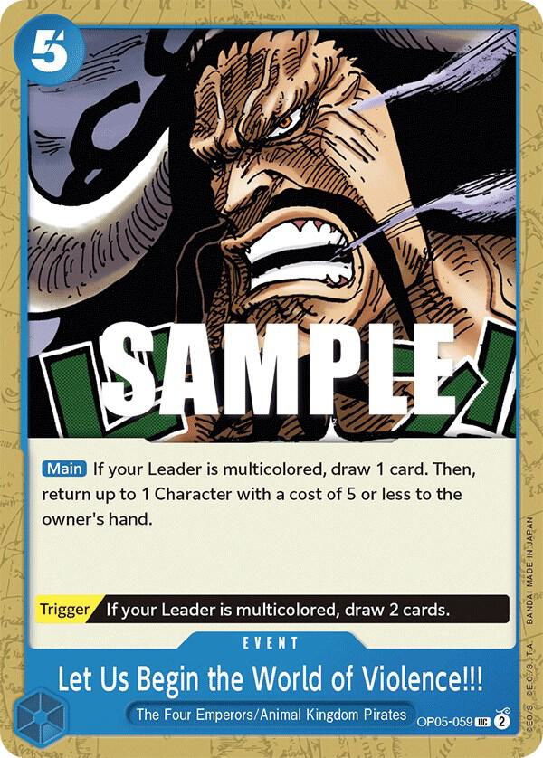 Let Us Begin the World of Violence!! OP05-059 card from Awakening of the New Era