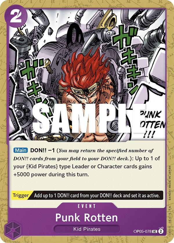 Punk Rotten OP05-078 card from Awakening of the New Era