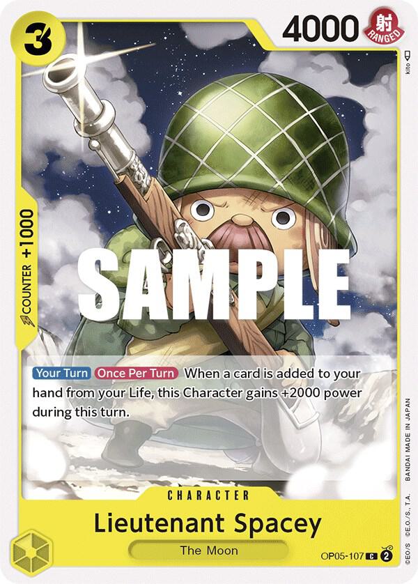 Lieutenant Spacey OP05-107 card from Awakening of the New Era