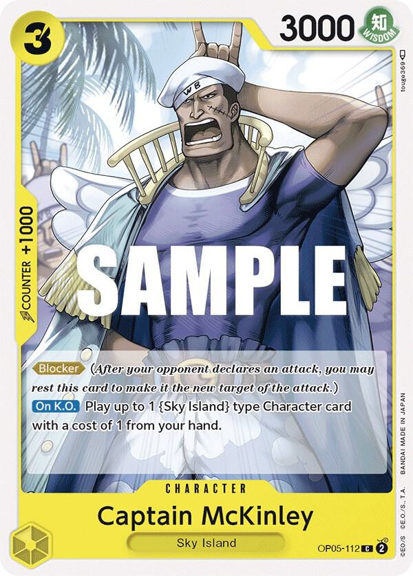 Captain McKinley OP05-112 card from Awakening of the New Era