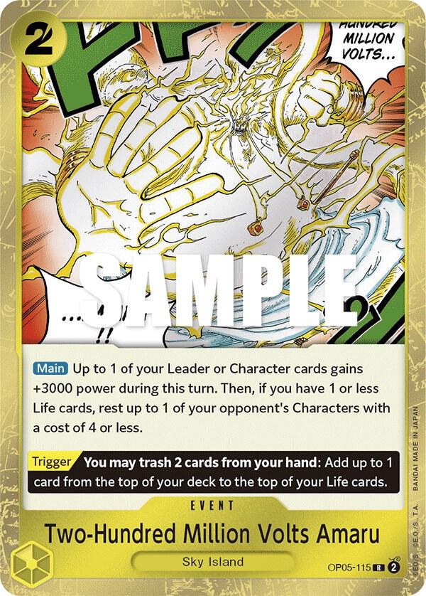 Two-Hundred Million Volts Amaru OP05-115 card from Awakening of the New Era