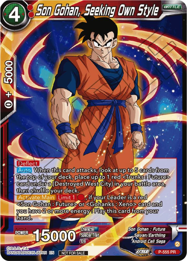 Son Gohan, Seeking Own Style (Zenkai Series Tournament Pack Vol.6) P-555 card from Tournament Promotion Cards