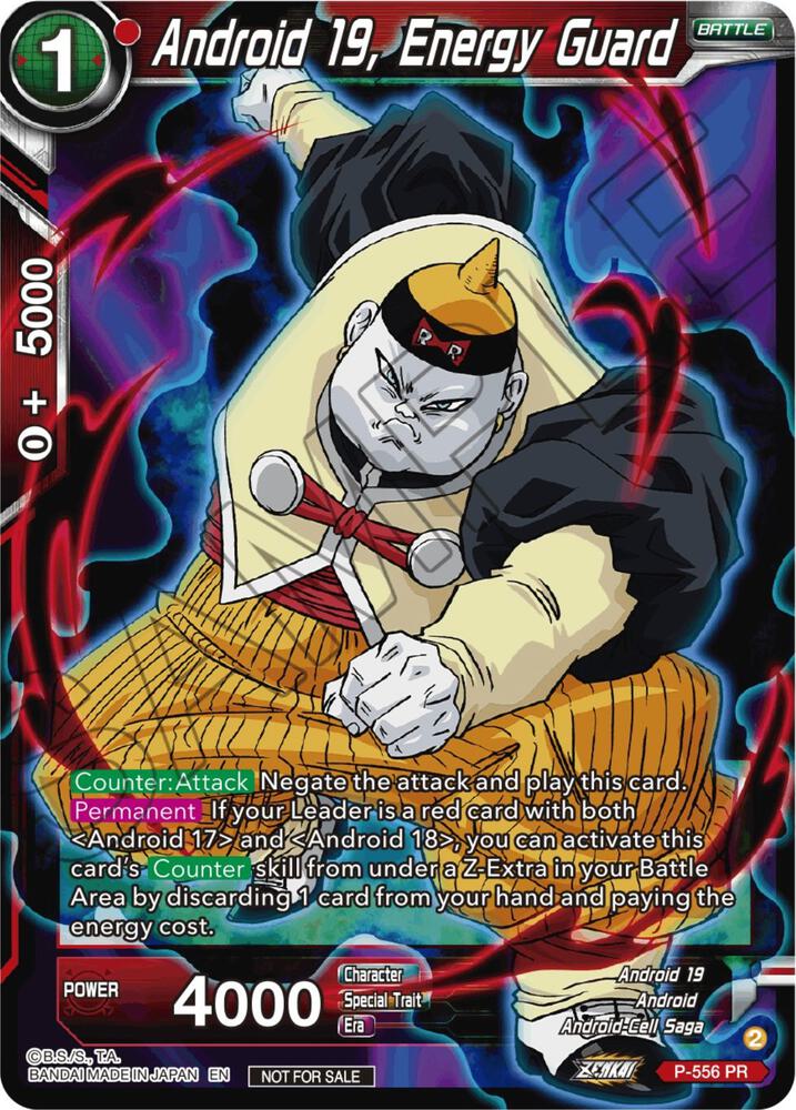 Android 19, Energy Guard (Zenkai Series Tournament Pack Vol.6) P-556 card from Tournament Promotion Cards