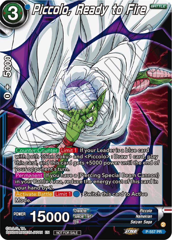Piccolo, Ready to Fire (Zenkai Series Tournament Pack Vol.6) P-557 card from Tournament Promotion Cards