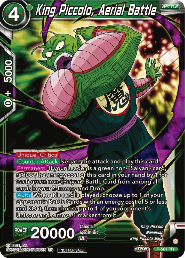 King Piccolo, Aerial Battle (Zenkai Series Tournament Pack Vol.6) P-561 card from Tournament Promotion Cards