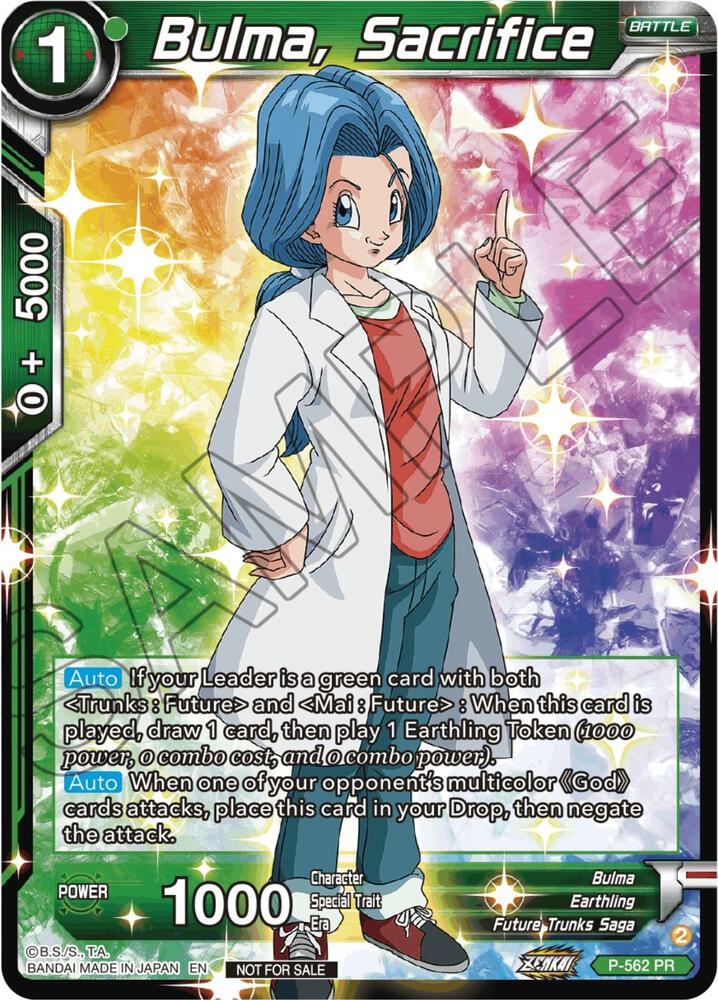 Bulma, Sacrifice (Zenkai Series Tournament Pack Vol.6) P-562 card from Tournament Promotion Cards