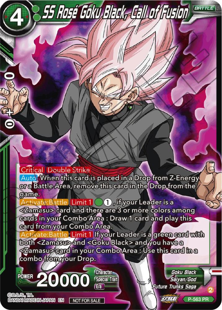 SS Rose Goku Black, Call of Fusion (Zenkai Series Tournament Pack Vol.6) P-563 card from Tournament Promotion Cards