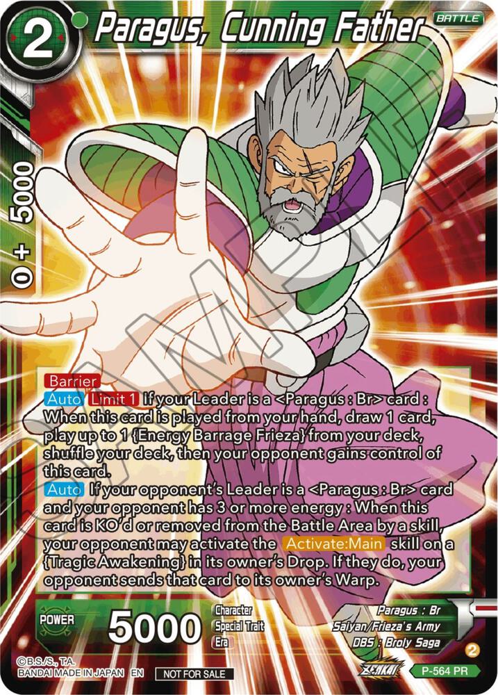 Paragus, Cunning Father (Zenkai Series Tournament Pack Vol.6) P-564 card from Tournament Promotion Cards