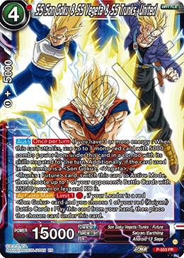 SS Son Goku & SS Vegeta & SS Trunks, United P-553 card from Promotion Cards