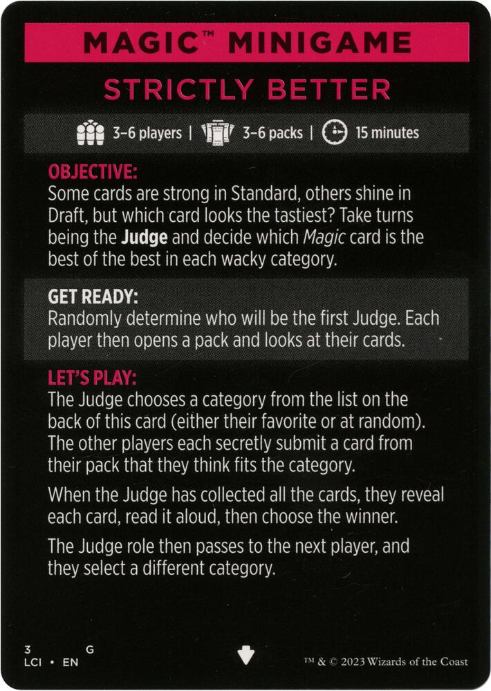 Magic Minigame: Strictly Better 3 card from The Lost Caverns of Ixalan