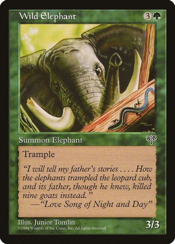 Wild Elephant card from Mirage