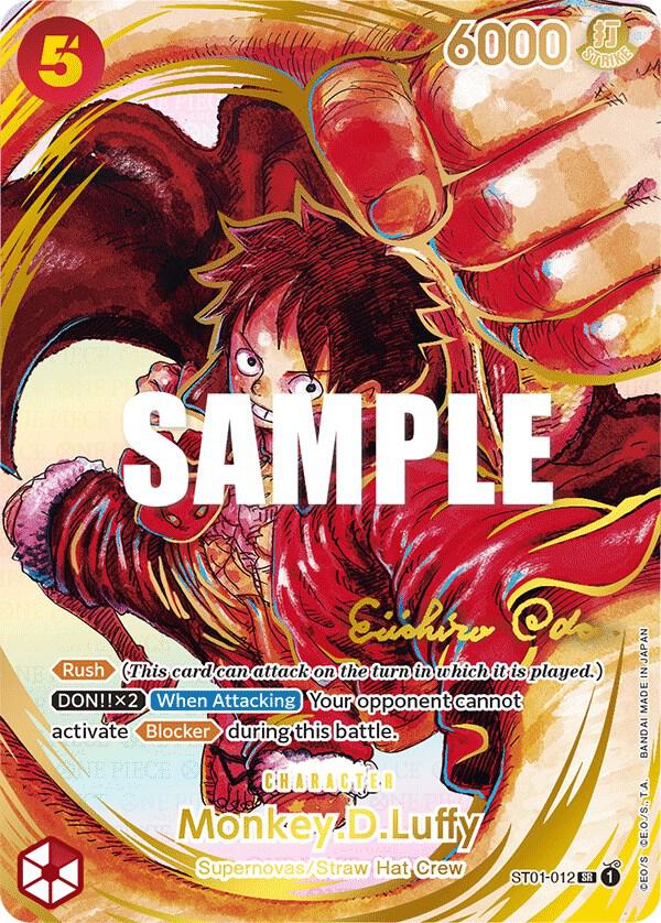 Monkey.D.Luffy (Alternate Art) (Gold-Stamped Signature) ST01-012 card from Awakening of the New Era