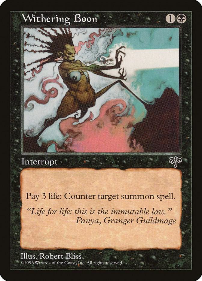 Withering Boon card from Mirage