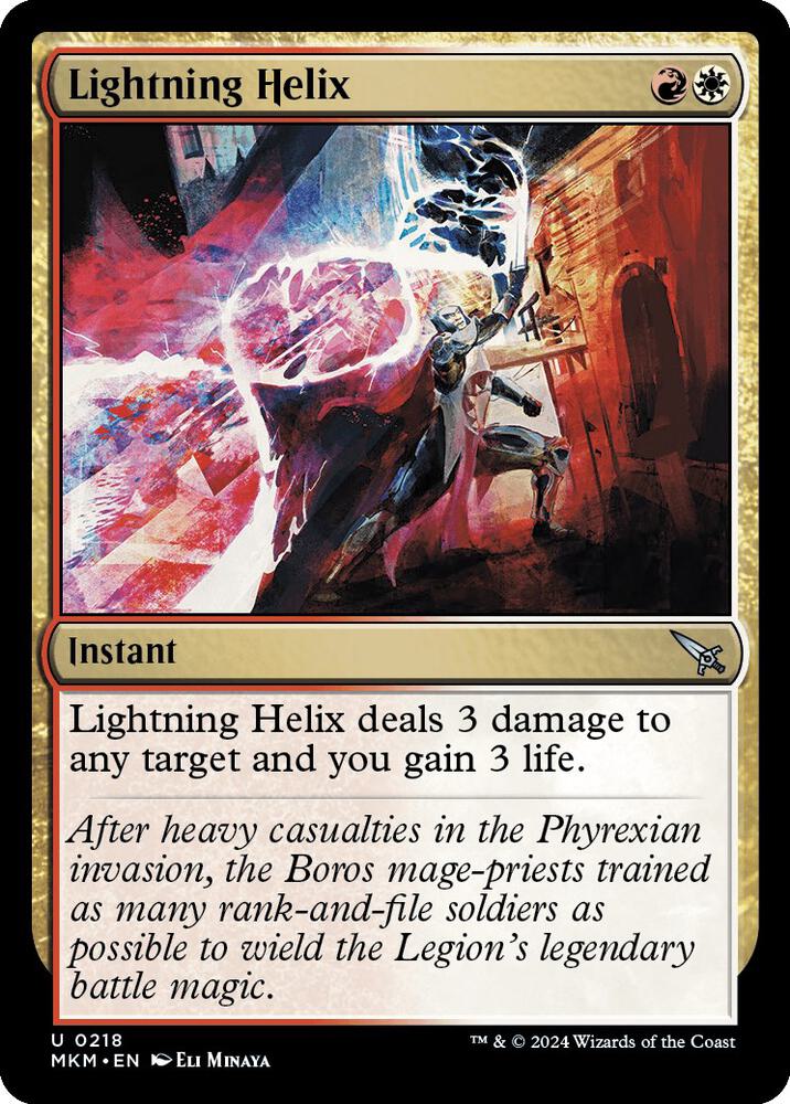 Lightning Helix 218 card from Murders at Karlov Manor