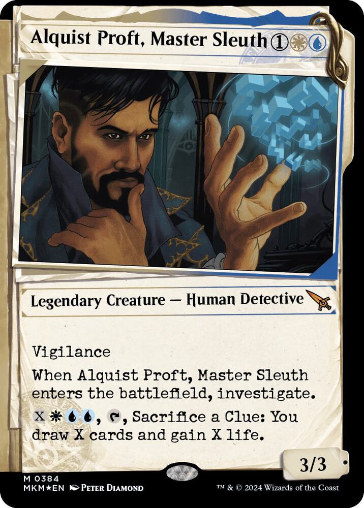 Alquist Proft, Master Sleuth (Showcase) (Invisible Ink) 384 card from Murders at Karlov Manor