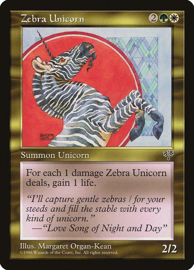 Zebra Unicorn card from Mirage