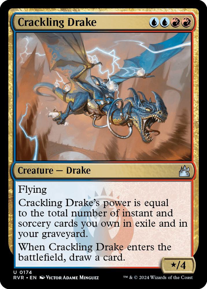 Crackling Drake 174 card from Ravnica Remastered