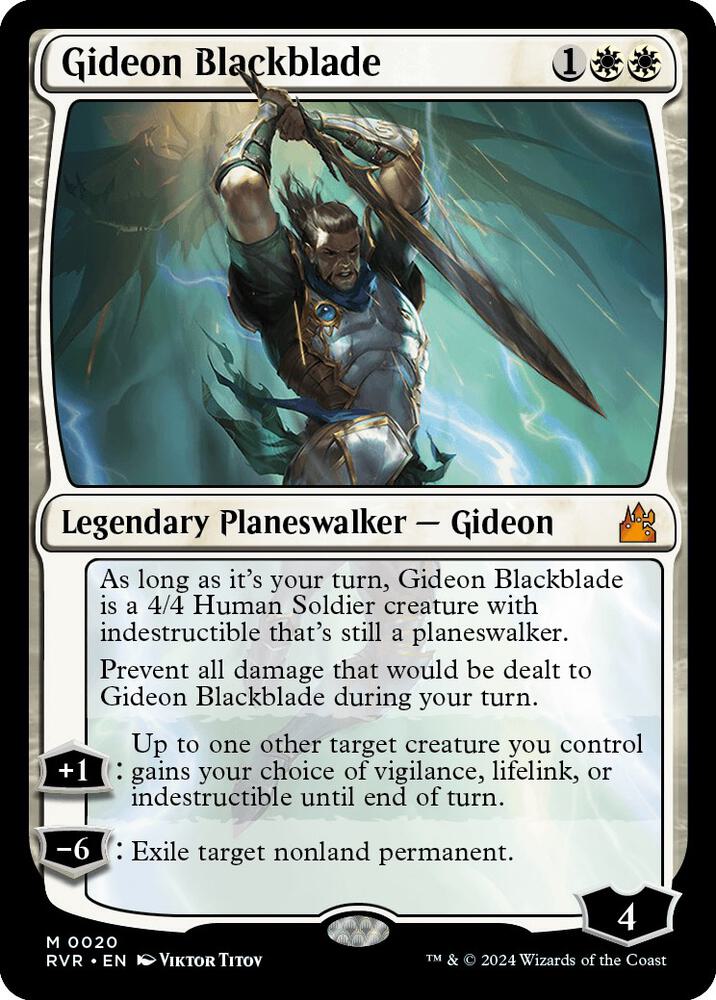 Gideon Blackblade 20 card from Ravnica Remastered