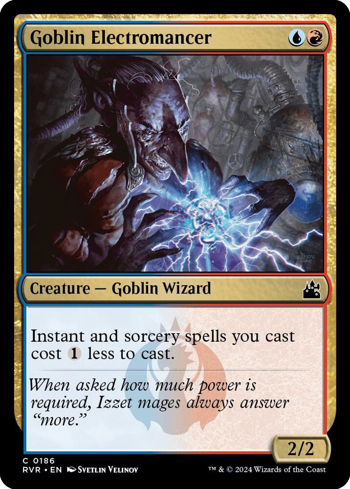 Goblin Electromancer 186 card from Ravnica Remastered