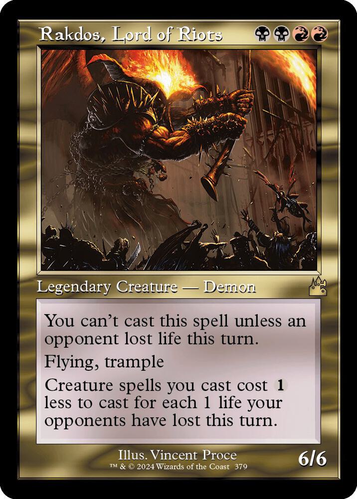 Rakdos, Lord of Riots (Retro Frame) 379 card from Ravnica Remastered